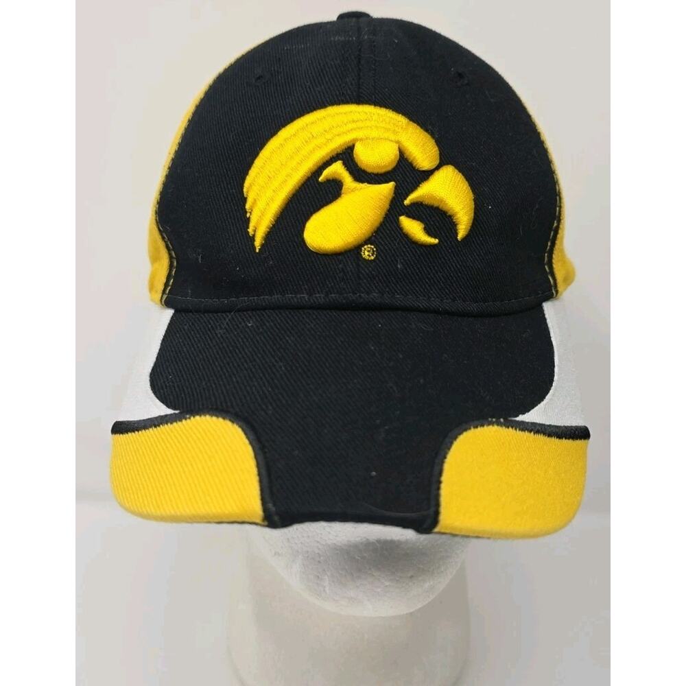 Iowa Hawkeyes Black Yellow CSI Embroidered Logo Strapback Cap Capsmith Hat‎ NCAA
